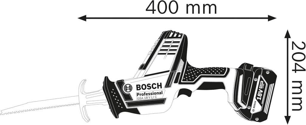 Bosch Professional 06016A5004 Sega a Sciabola Gsa 18 V-Li C, Senza Batteria, Lame Incluse, in Cartone
