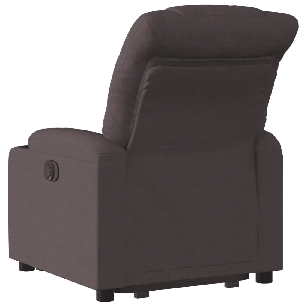 Poltrona Alzapersona Reclinabile Marrone Scuro in Tessuto 3206650