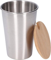 Bicchiere in Acciaio Inossidabile da 500ML con Coperchio - Bicchiere a Doppia Parete per Bevande Calde e Freddi - Adatto per Feste all'Aperto