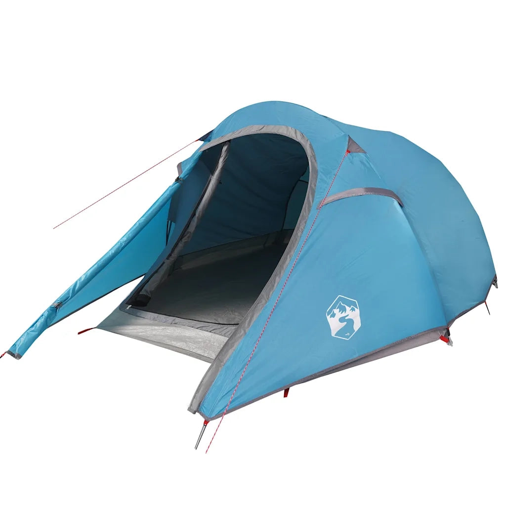 Tenda da Campeggio a Tunnel per 3 Persone-Tenda per Escursionismo Blu Impermeabile 229630