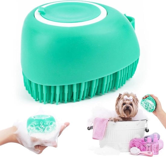 Spazzola per cani - spazzola per cani morbida - sapone per cani con dispenser di sapone - spazzola per doccia - spazzola per bagno in silicone - spazzola morbida per cani e gatti