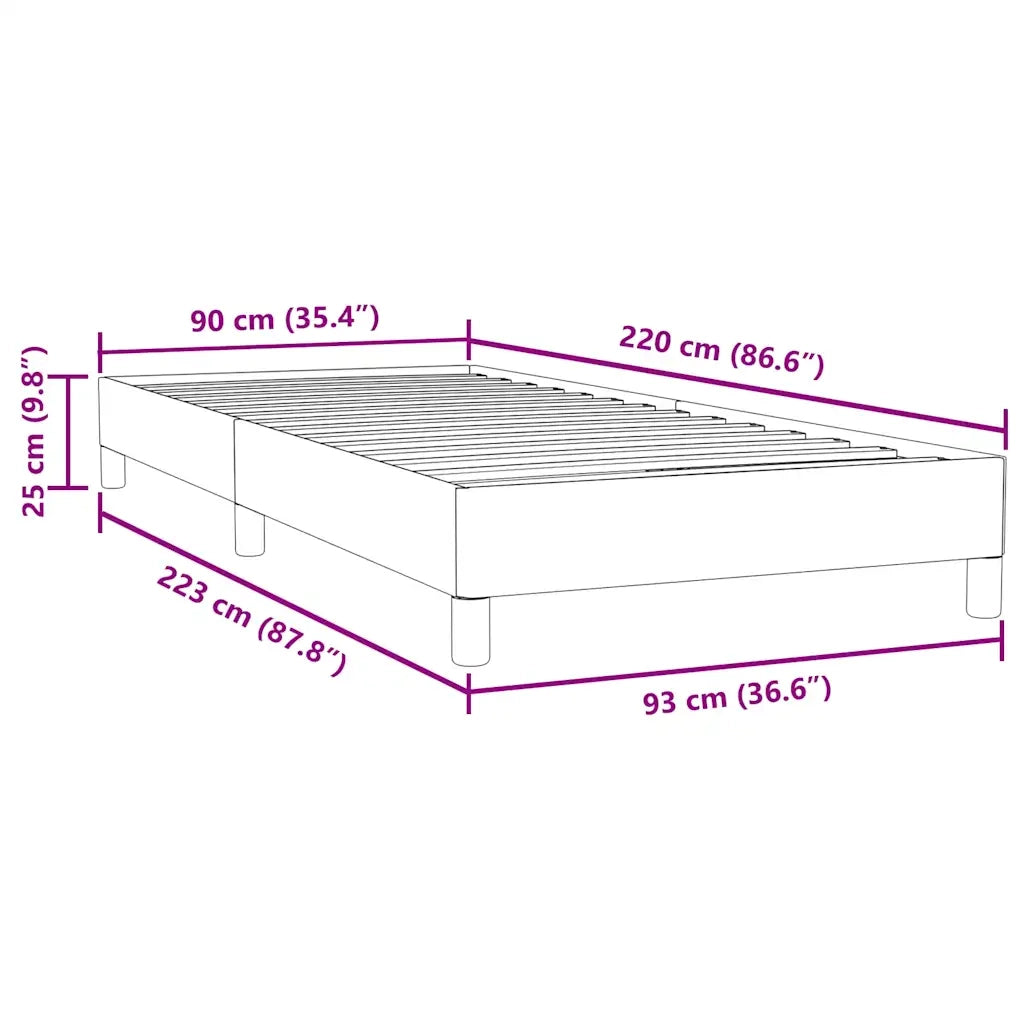 vidaXL Letto a Molle senza Materasso Nero 90x220 cm in Velluto