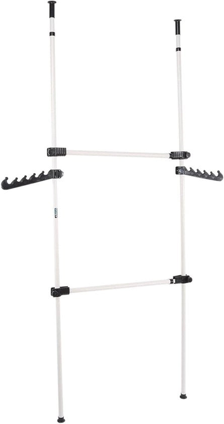 Scaffale a Pannelli Portaoggetti Telescopico - Sistema di Armadio a Soffitto - Adattabile da Pavimento a Plafone - Multifunzionale per Camera da Letto, Salotto, Armadi - Scaffale di Magazzino (80-139cm)
