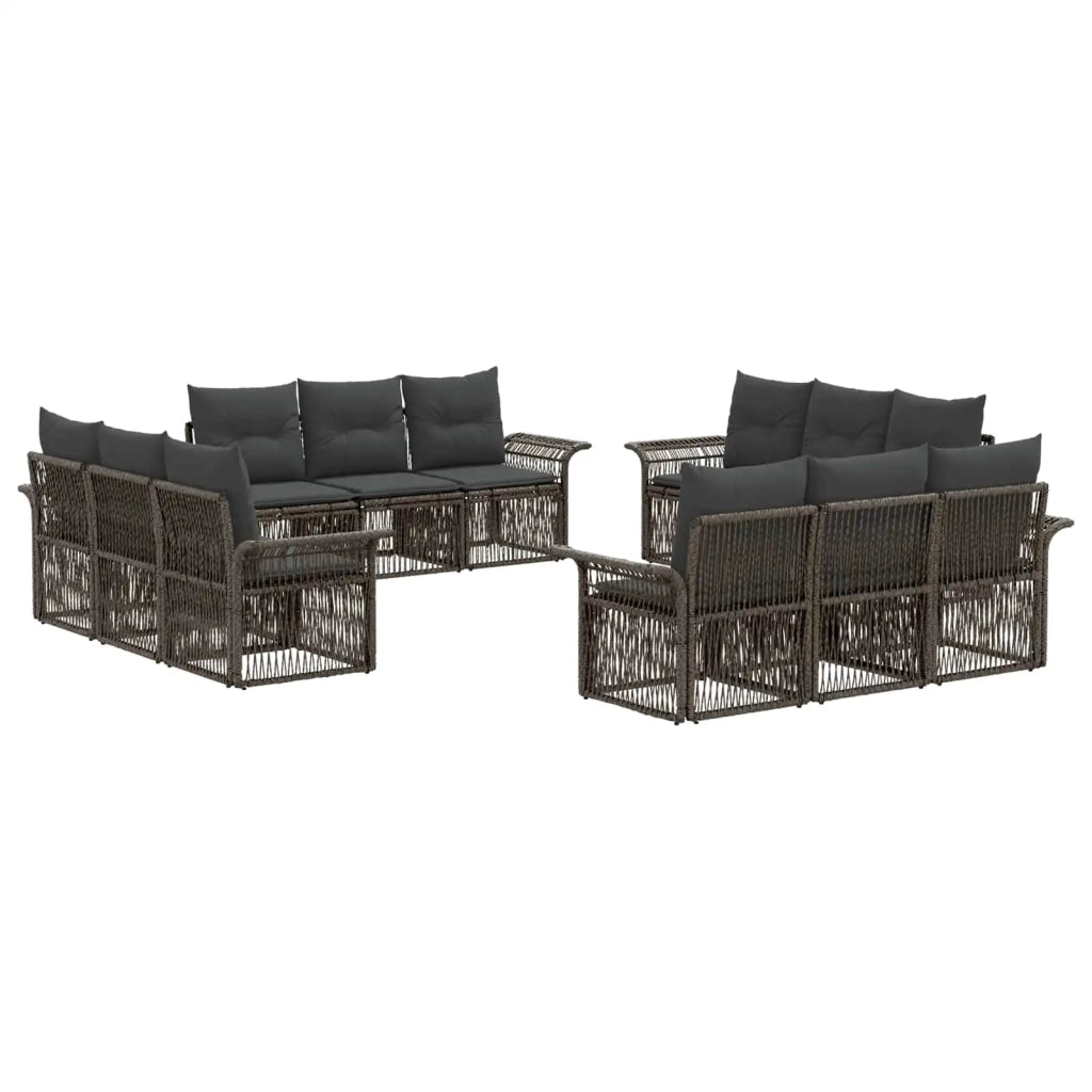 Set Divano da Giardino 12 pcs Grigio polyrattan 3434780