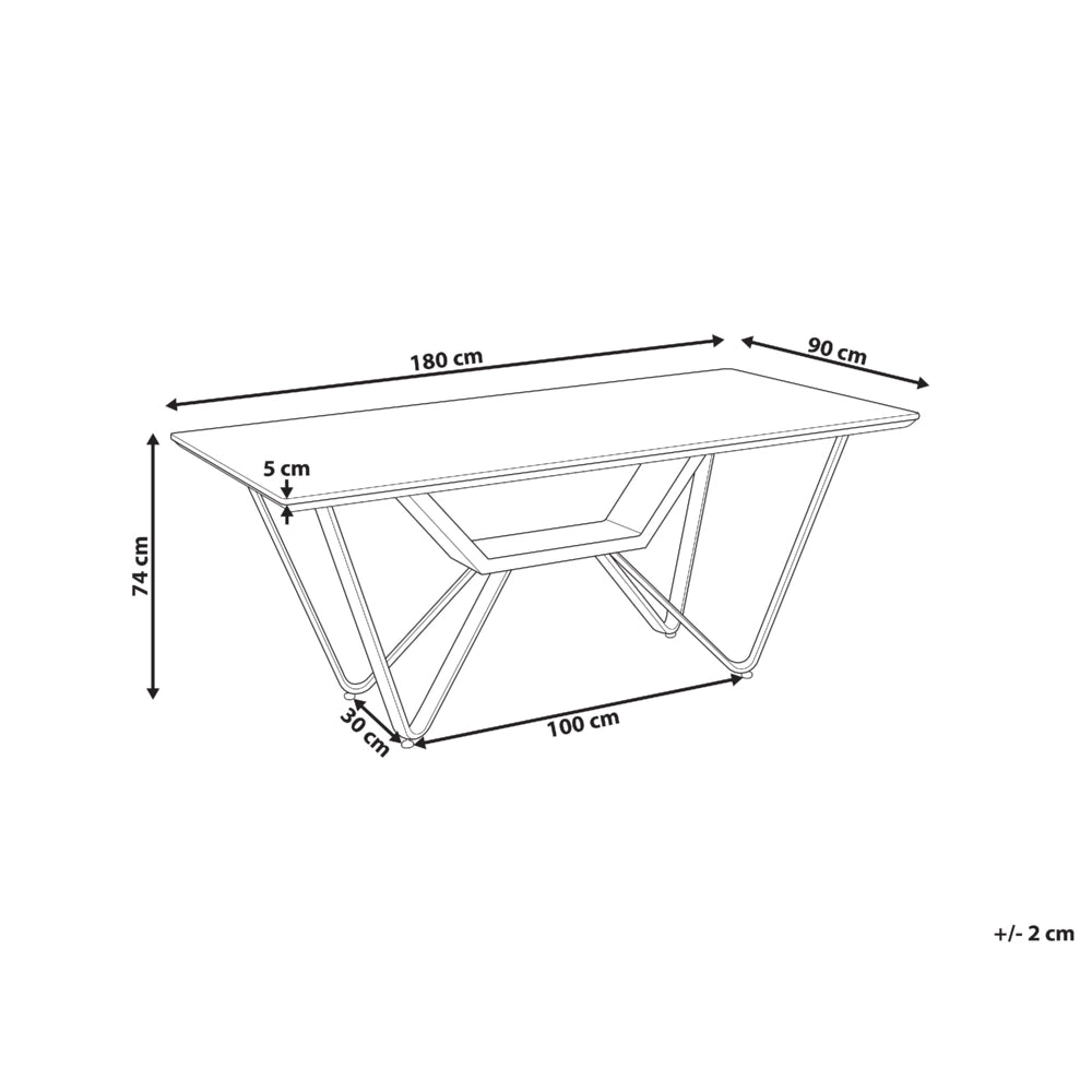 Tavolo da pranzo industriale con piano in MDF impiallacciato effetto cemento gambe in metallo  180 x 90 cm stile moderno sala da pranzo