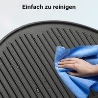 Piastra in ghisa rigata, forma a mezza luna, 49,8 x 24 x 1,5 cm, griglia in ghisa per barbecue, bistecchiera, ideale per grigliare carne, pesce, verdure