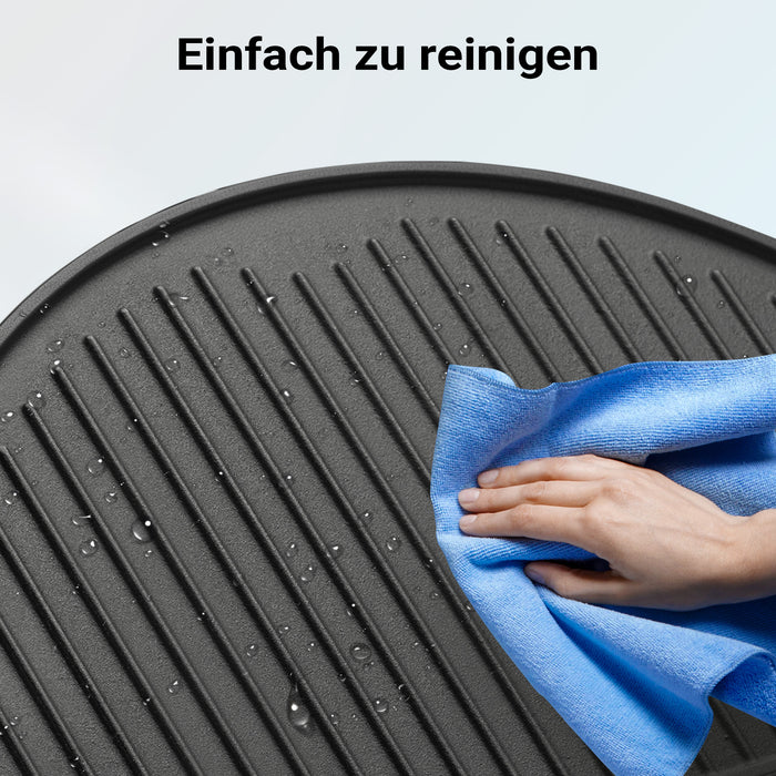 Piastra in ghisa rigata, forma a mezza luna, 49,8 x 24 x 1,5 cm, griglia in ghisa per barbecue, bistecchiera, ideale per grigliare carne, pesce, verdure