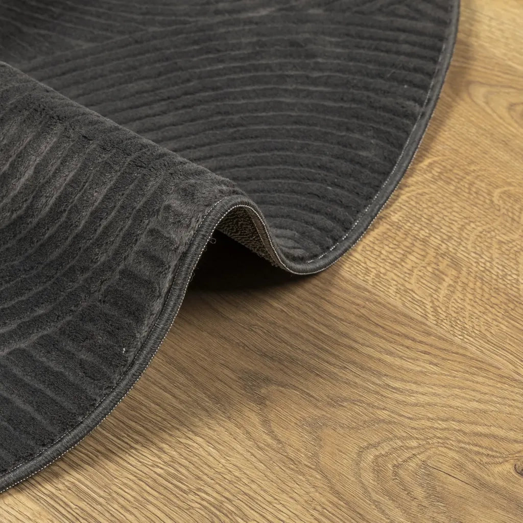 vidaXL Tappeto IZA a Pelo Corto con Aspetto Scandinavo antracite Ø80cm