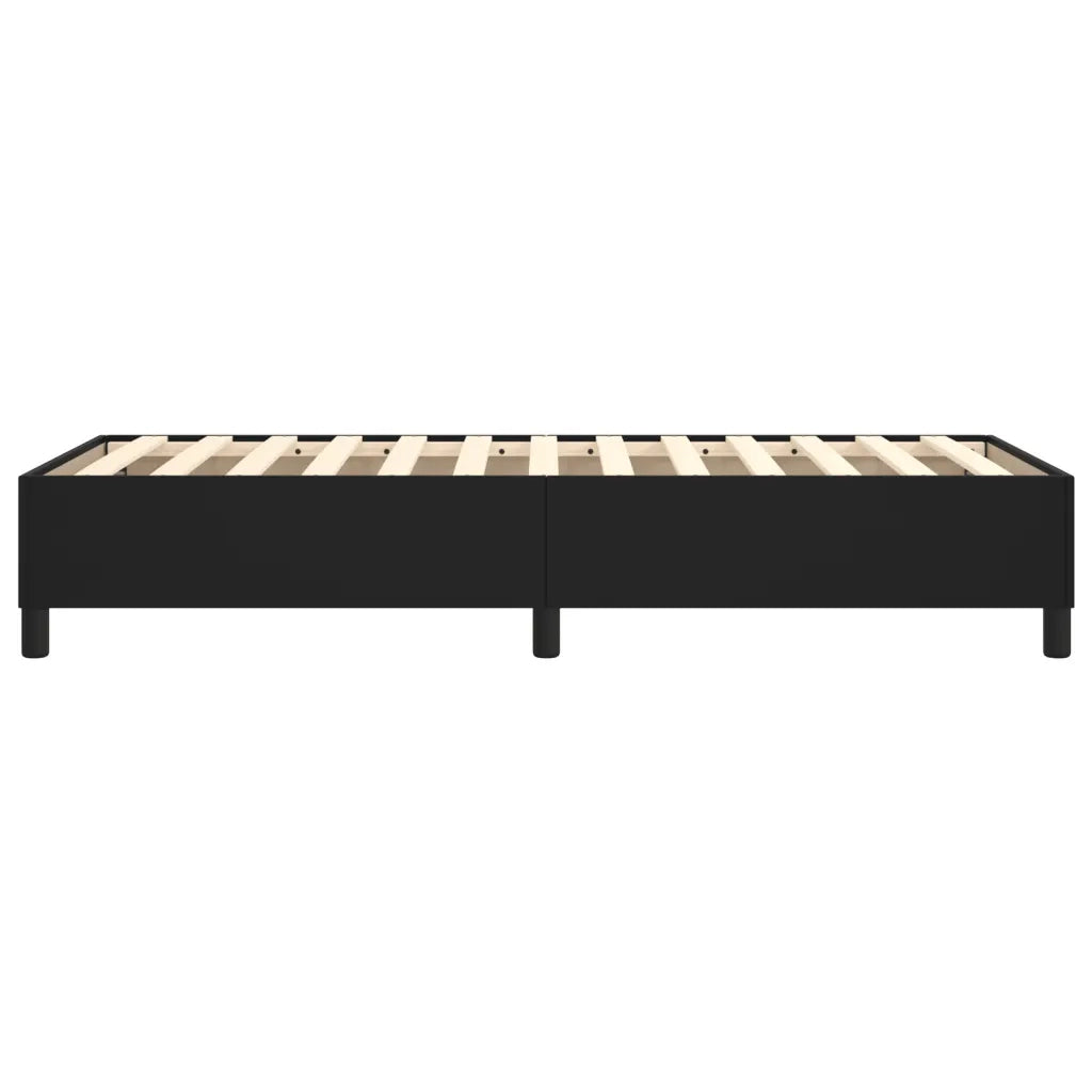 Struttura Letto a Rete a Molle-Giroletto Nero 90x190 cm in Similpelle 621765