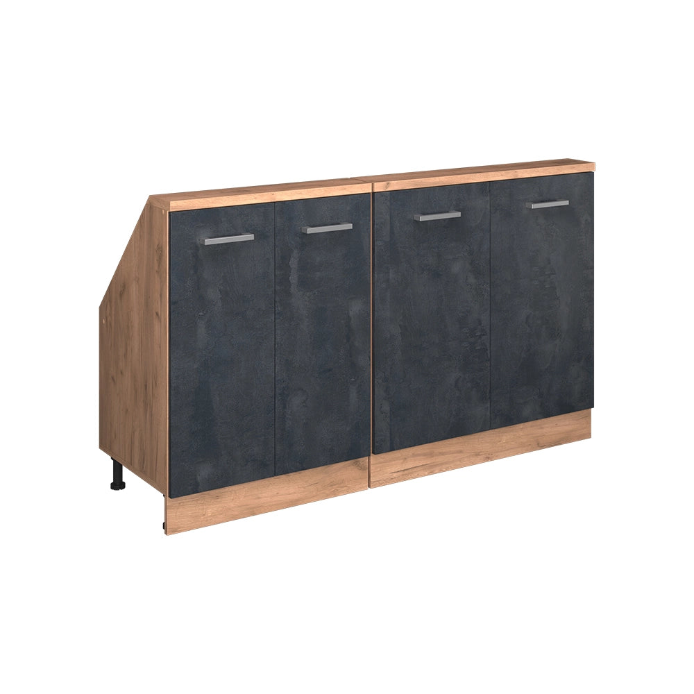 Set di mobili sottotetto Rion Calce nera/Rovere dorato Set di 2 Vicco
