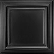 Pannello Decorativo per Plafoni in PVC, Dimensione 61x61cm, Materiale Plastico, Nero, Pacchetto da 12 Unità, Grande Dimensione, Alta Qualità