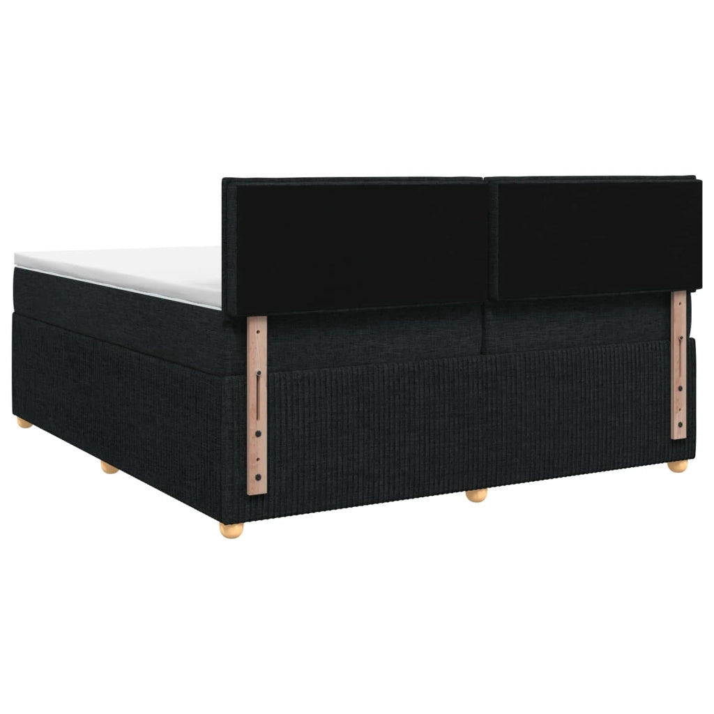 Letto box spring con materasso Nero 200 x 200 cm Tessuto 3451540