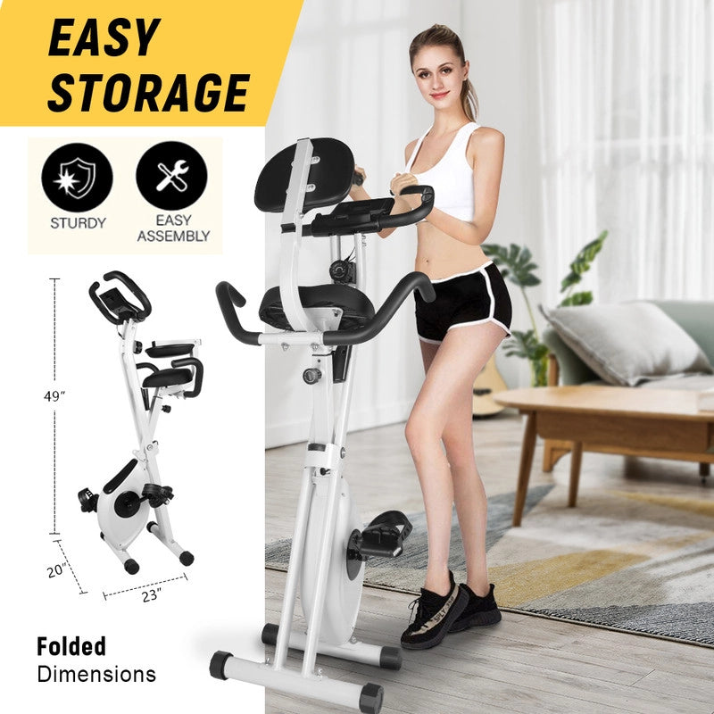 Cyclette pieghevole , resistenza magnetica a 8 livelli, sedile regolabile, con volano magnetico da 2,5 kg, silenziosa e liscia