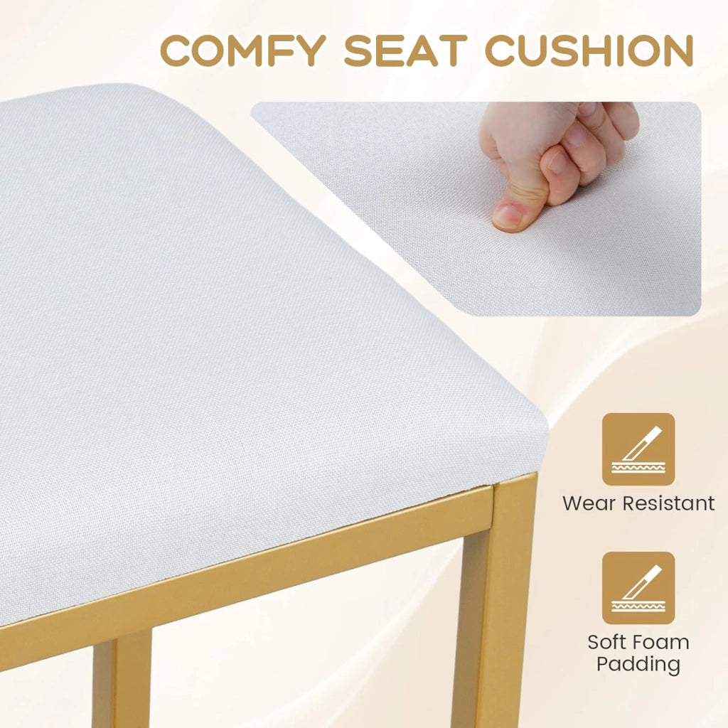 Pouf imbottito con sedile rivestito, portata fino a 150 kg, sgabello rettangolare per camera da letto, spogliatoio, soggiorno, corridoio, 38 x 30 x 42 cm