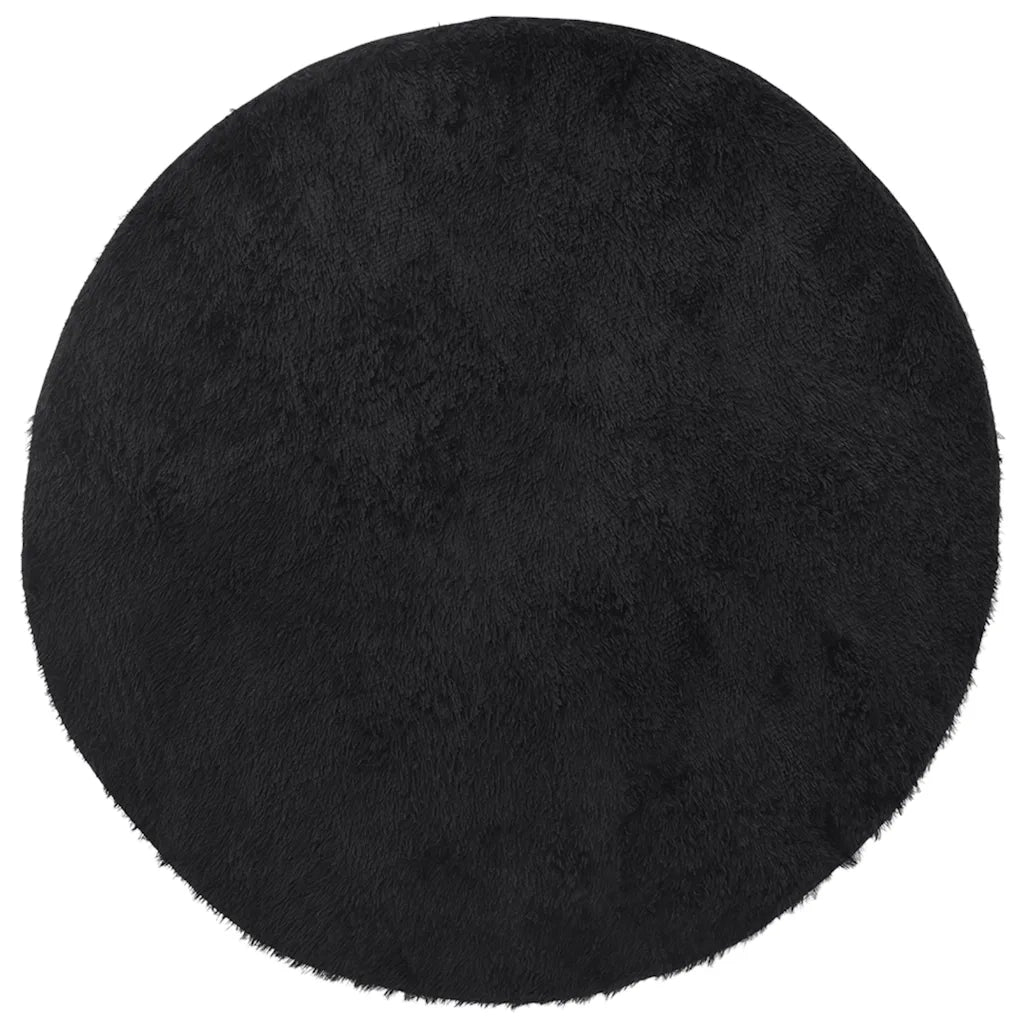 Tappeto Shaggy a Pelo Lungo NAVARRA Nero 100x100 cm poliestere 4102894