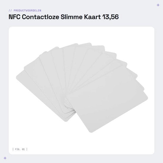 Carta a contatto NFC da 10 pezzi - Carta di accesso intelligente - Lettore RFID - 13,56 MHz - 8 KBit di memoria - 0,87 x 85,5 x 54 mm - Smartcard
