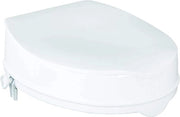 Sedia Elevatrice per Bagni con Copertura 10 cm - Forma Lunga - Sostegno Speciale per Seduta - Accessibile a Persone con Disabilità - Colore Bianco