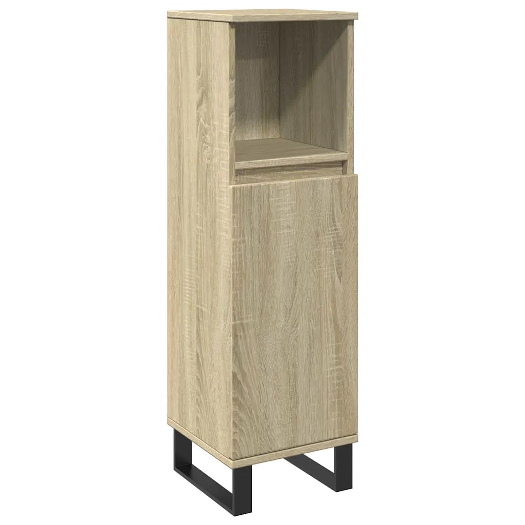 Set Mobili da Bagno 3 pz Rovere Sonoma in Legno Multistrato 3307678