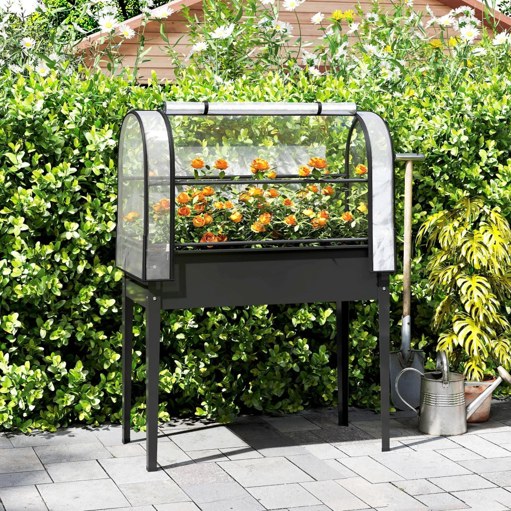 Potager da giardino con serra ¨C zephmum ¨C 100x49x136 nero