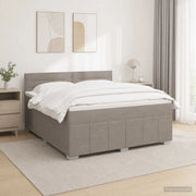 Letto box spring con materasso Tortora 140 x 200 cm Tessuto 3451224
