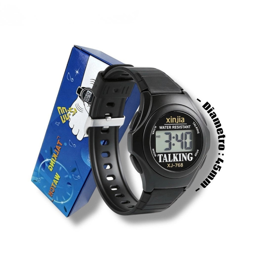 Trade Shop - Orologio Da Polso Digitale 45 Mm Nero Con Numeri Grandi -