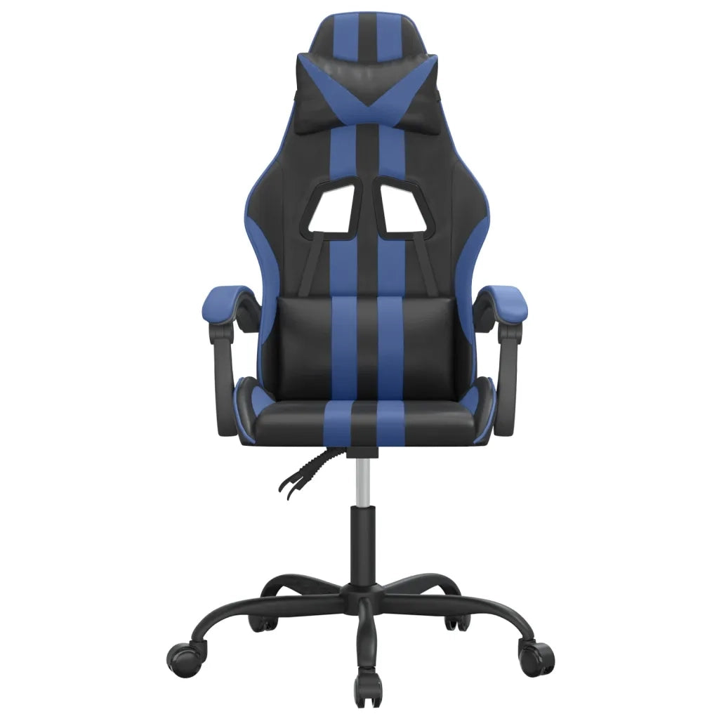 vidaXL Sedia da Gaming Girevole Nero e Blu in Similpelle