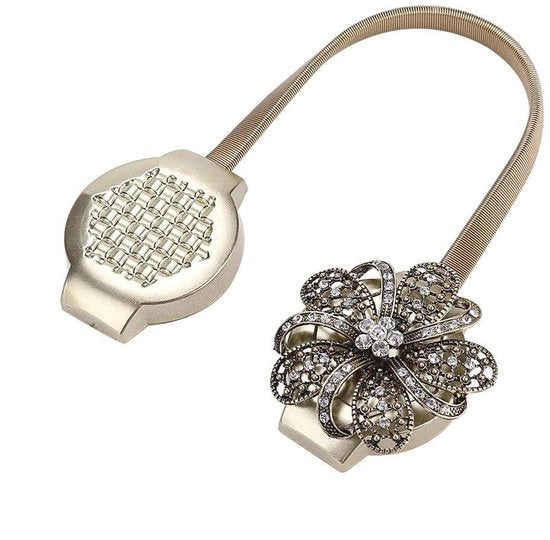 Clip per tenda magnetica con fiori di cristallo - supporto estensibile per decorazione di casa e ufficio - alta qualità