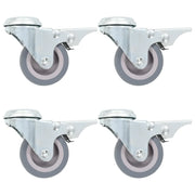 Ruote Girevoli con Foro per Bulloni e Doppio Freno 4 pz 50 mm cod mxl 71245