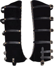 Due paia di protezioni per gambe Steampunk per stivali medievali coperture in pelle imitativa per cappelli da pirata per accessori di cosplay Halloween.