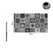 Trade Shop - Rotolo Adesivo Muri Parete Carta Da Parati Adesiva 60cmx2mt Maioliche Nere 70858 -
