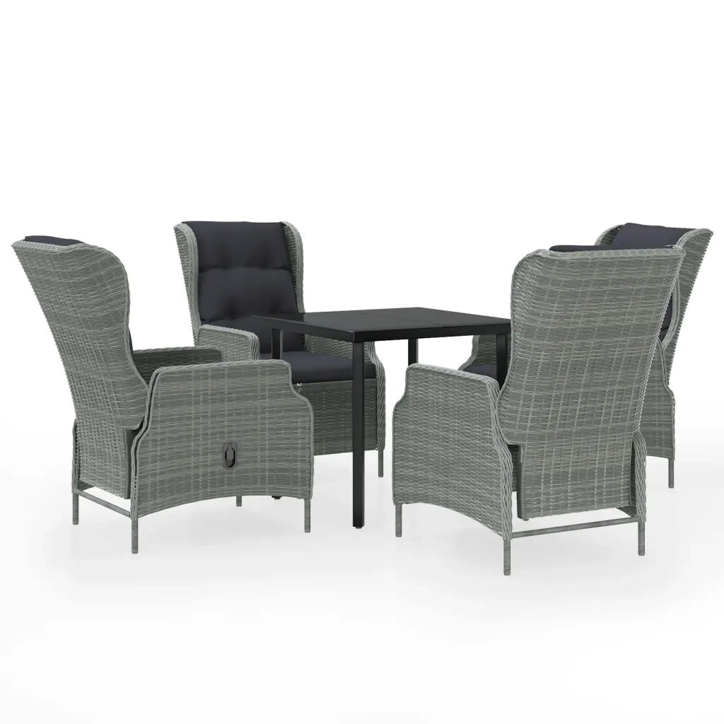 Set Mobili da Pranzo per Giardino 5 pz Grigio Chiaro 3099644