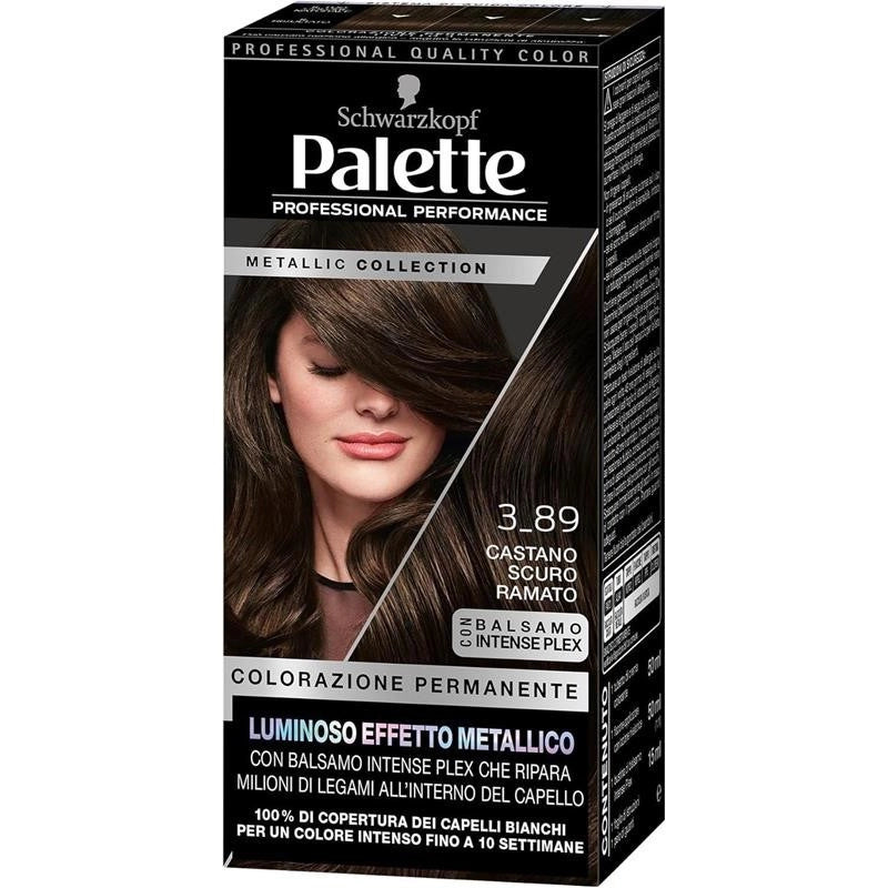 SCHWARZKOPF PALETTE METALLIC COLLECTION 3-89 TINTA CAPELLI CON EFFETTO METALLICO COLORAZIONE CAPELLI CASTANO RAMATO