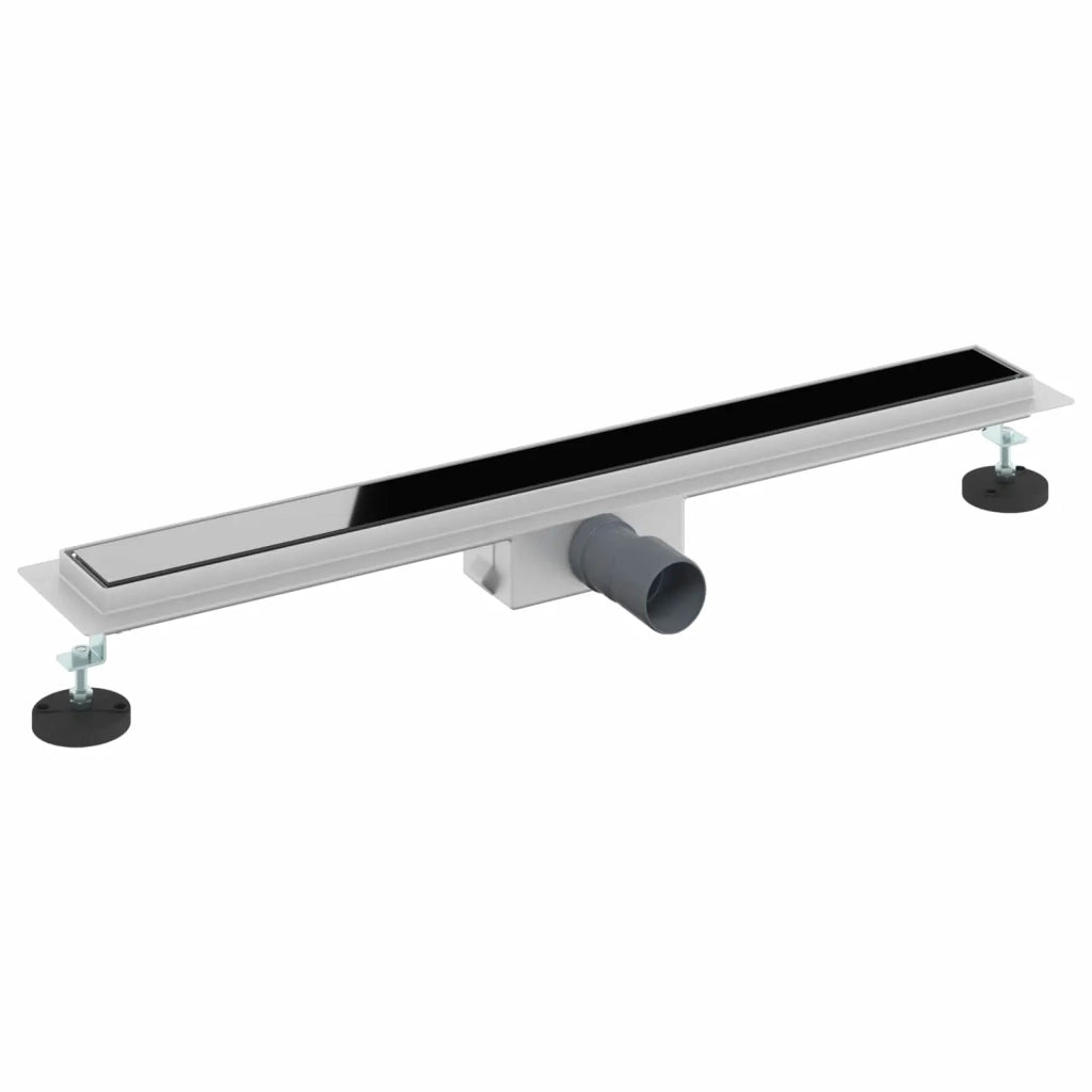 Drenaggio doccia con copertura in vetro Nero 70 cm CFW9018886