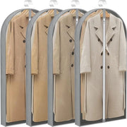 Pacchetto di 4 sacchetti per abiti trasparenti con chiusura a zip 60 x 105 x 150 cm - Protezione per abiti lunga per giacche, giacche e gonne