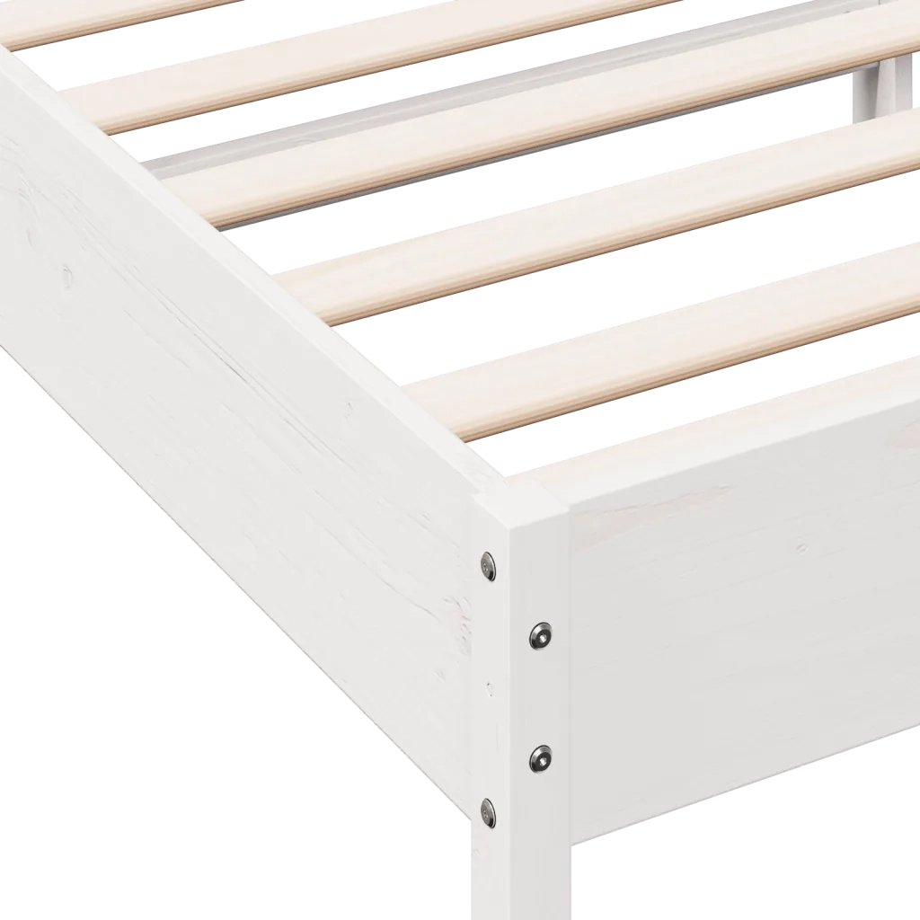 Letto senza Materasso Bianco 90x200 cm Legno Massello di Pino 842619