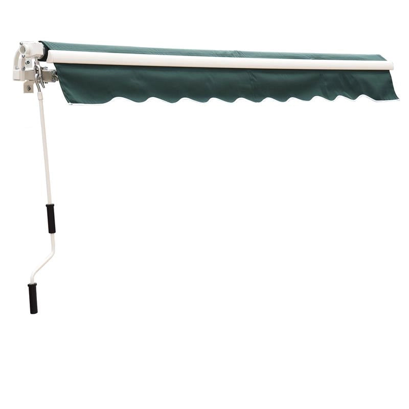 TENDA DA SOLE AVVOLGIBILE MANUALE A PARETE TESSUTO DI POLIESTERE 2.5 × 2 M VERDE