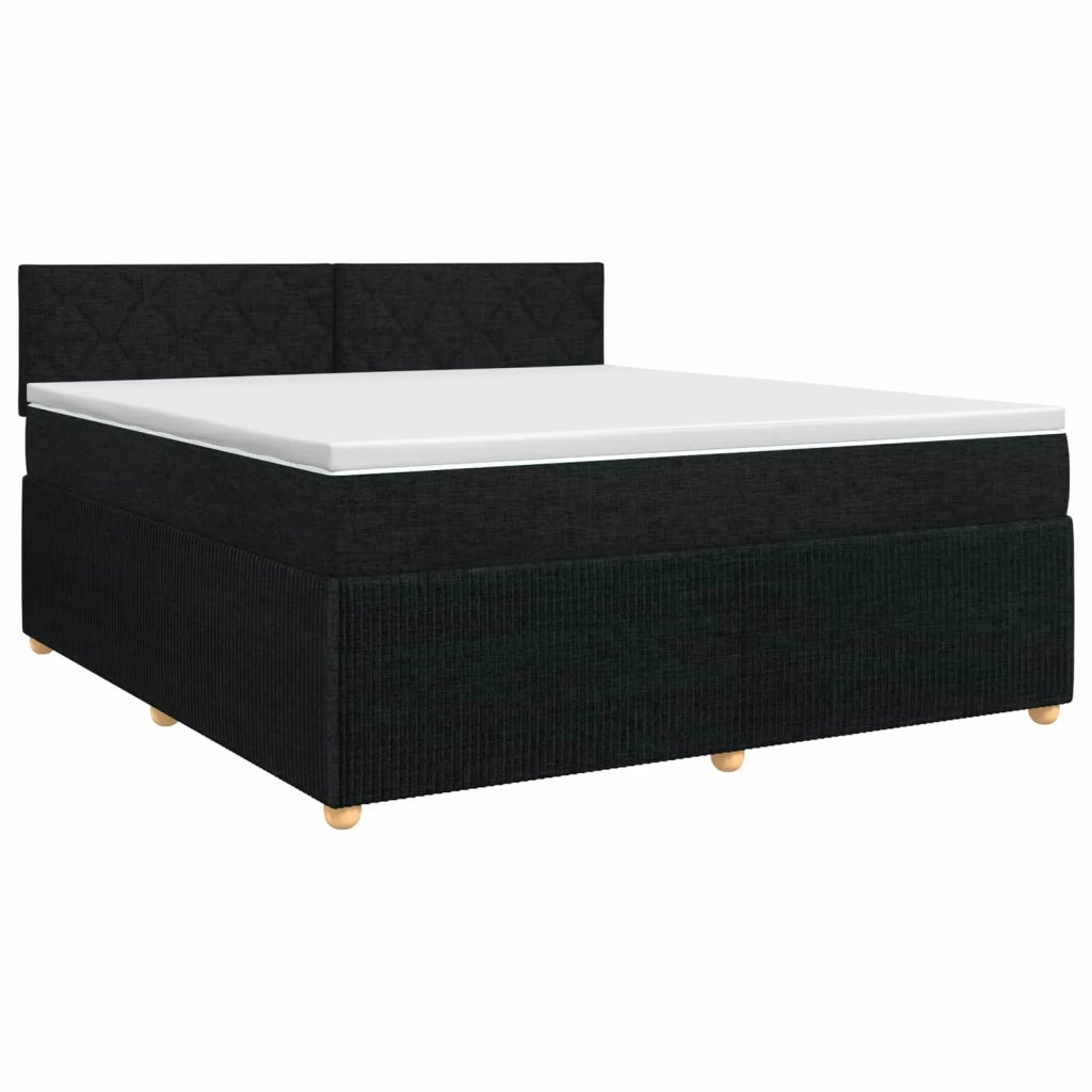 Letto box spring con materasso Nero 140 x 200 cm Tessuto 3451491