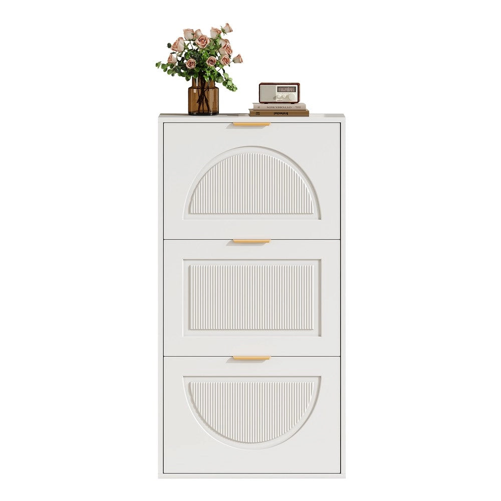 Scarpiera Slim a 3 Ante ¨C MINIMAL ¨C Bianco, 60x24x114 cm