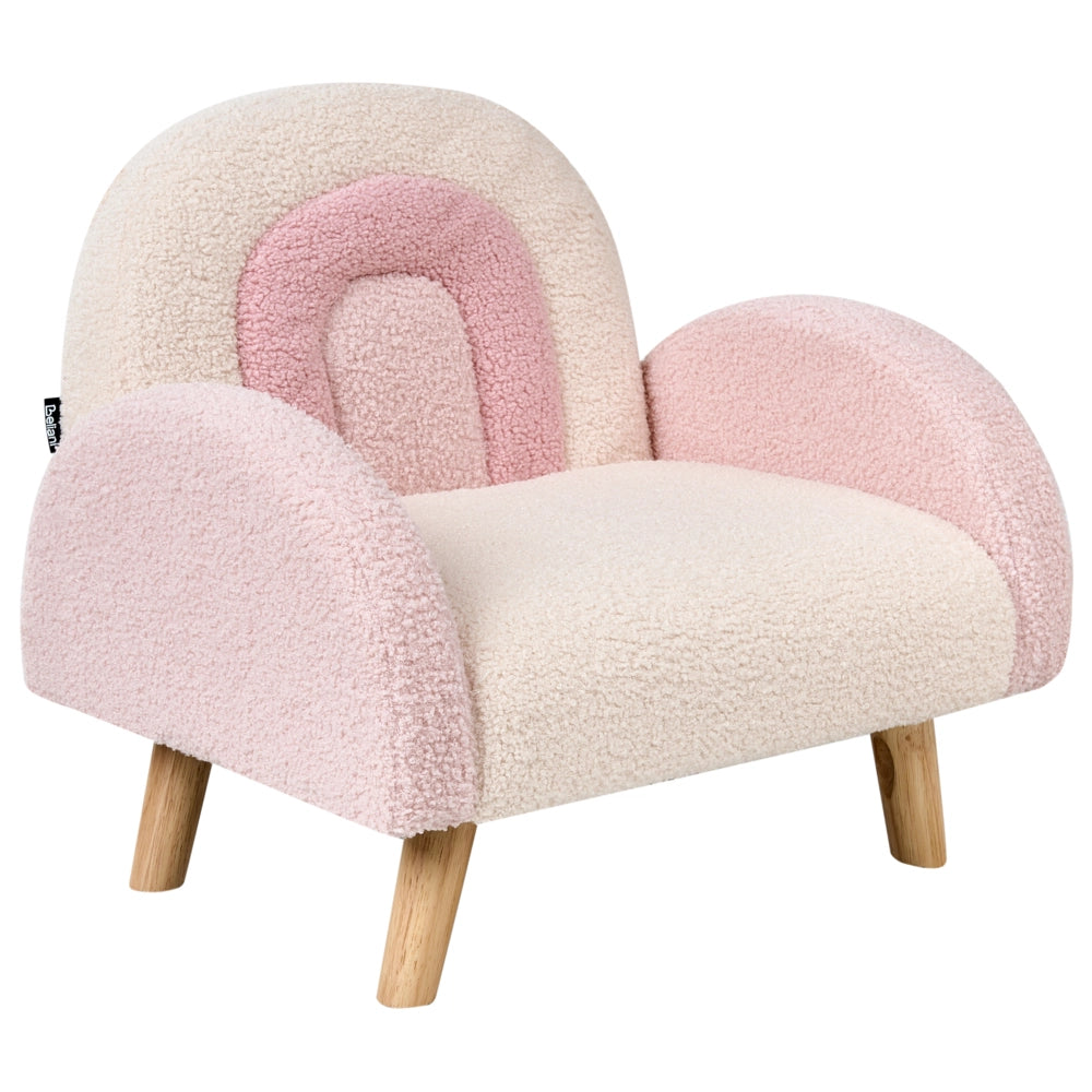 Sedia a dondolo per bambini con Gambe in legno rosa cameretta