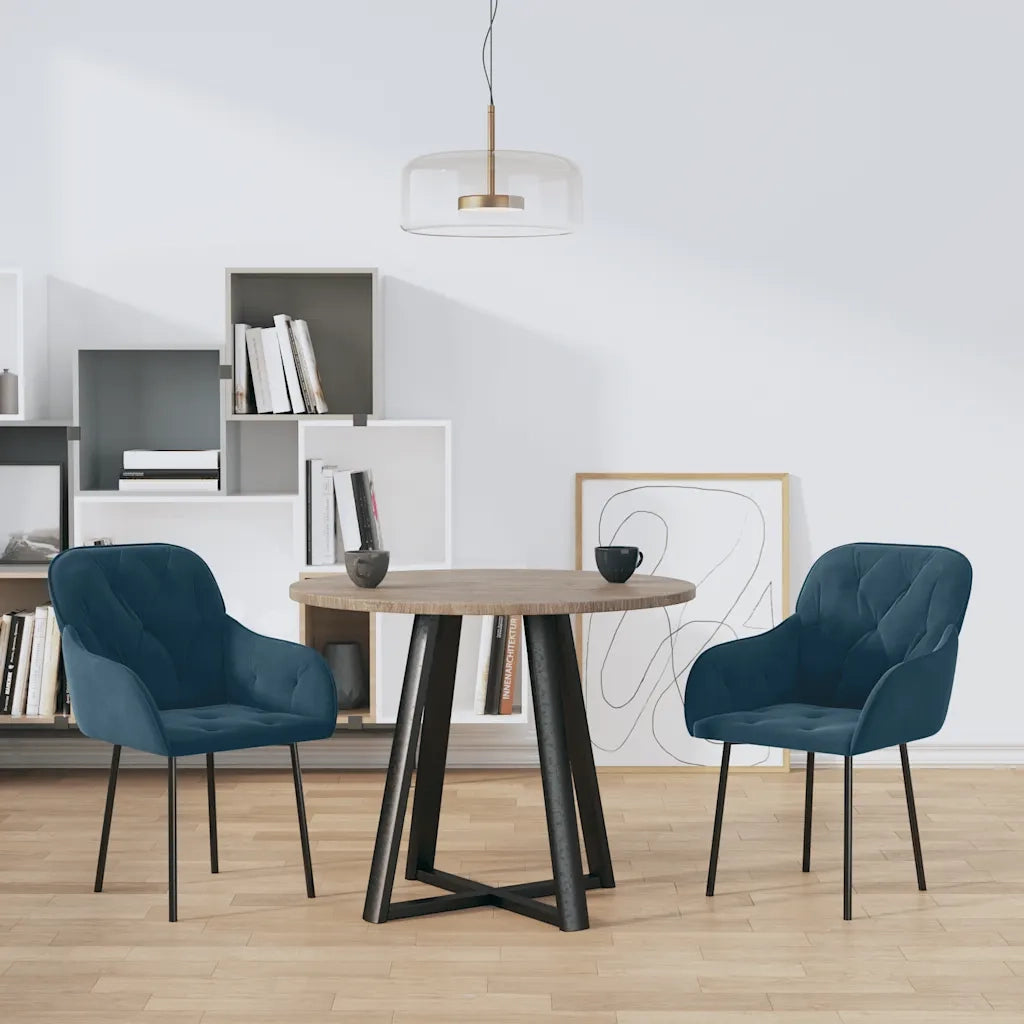 Sedie da Pranzo 2 pz Blu in Velluto 344844