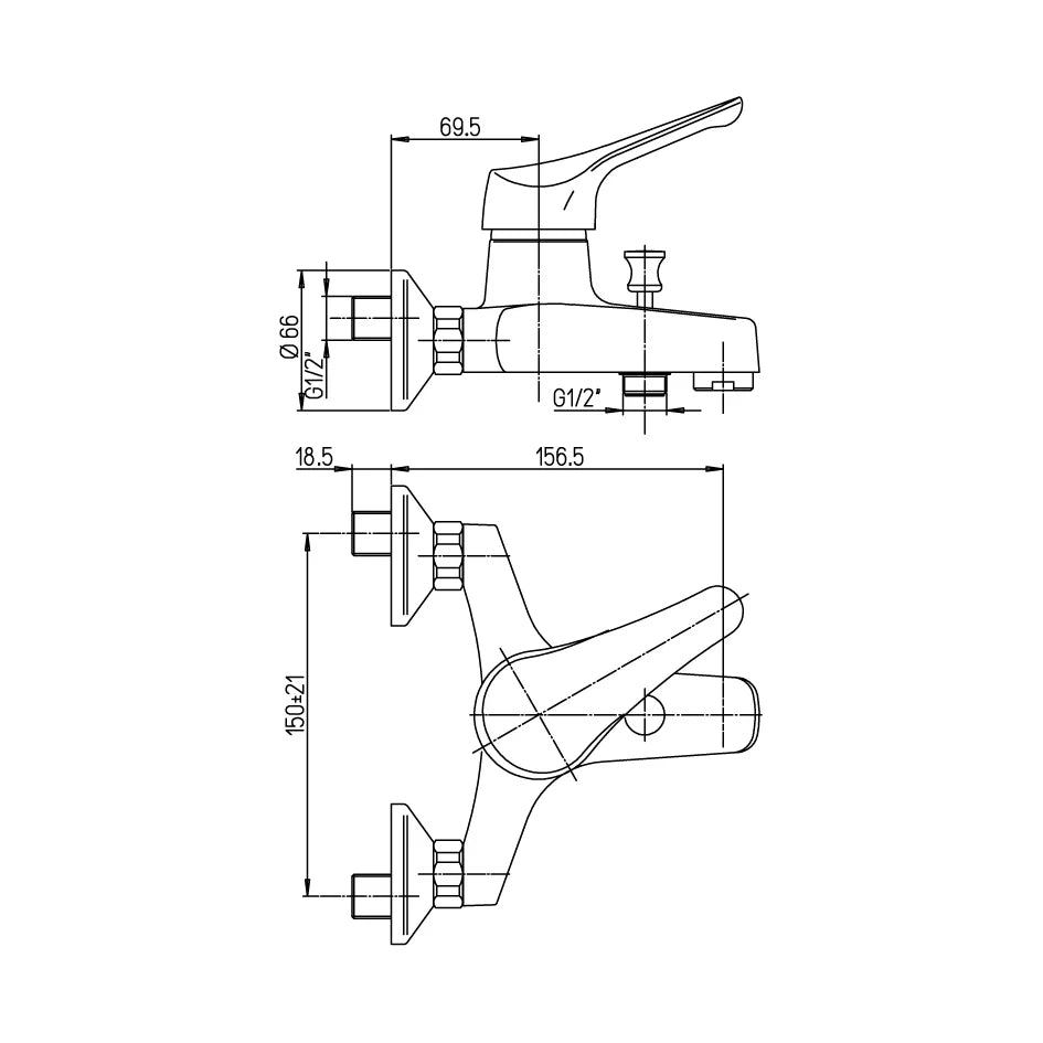 ARGO Miscelatore monocomando vasca Derby Cromo