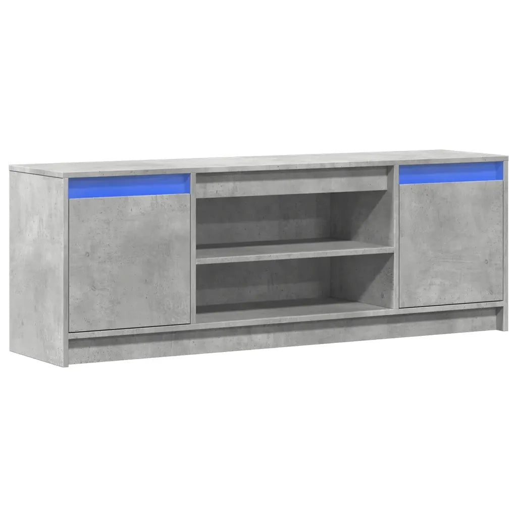 Mobile Porta TV con LED-Mobile per TV-Credenza TV Grigio Cemento 139,5x34x50cm Truciolato