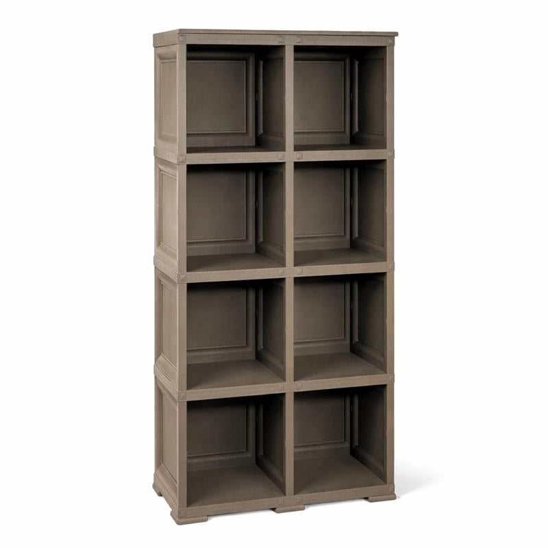 SCAFFALE 4 MODULI WENGÉ 79X42,5X164 CM CON 2 PUNTALI – LIBRERIA ALTA SALVASPAZIO PER ZONA LIVING E STUDIO