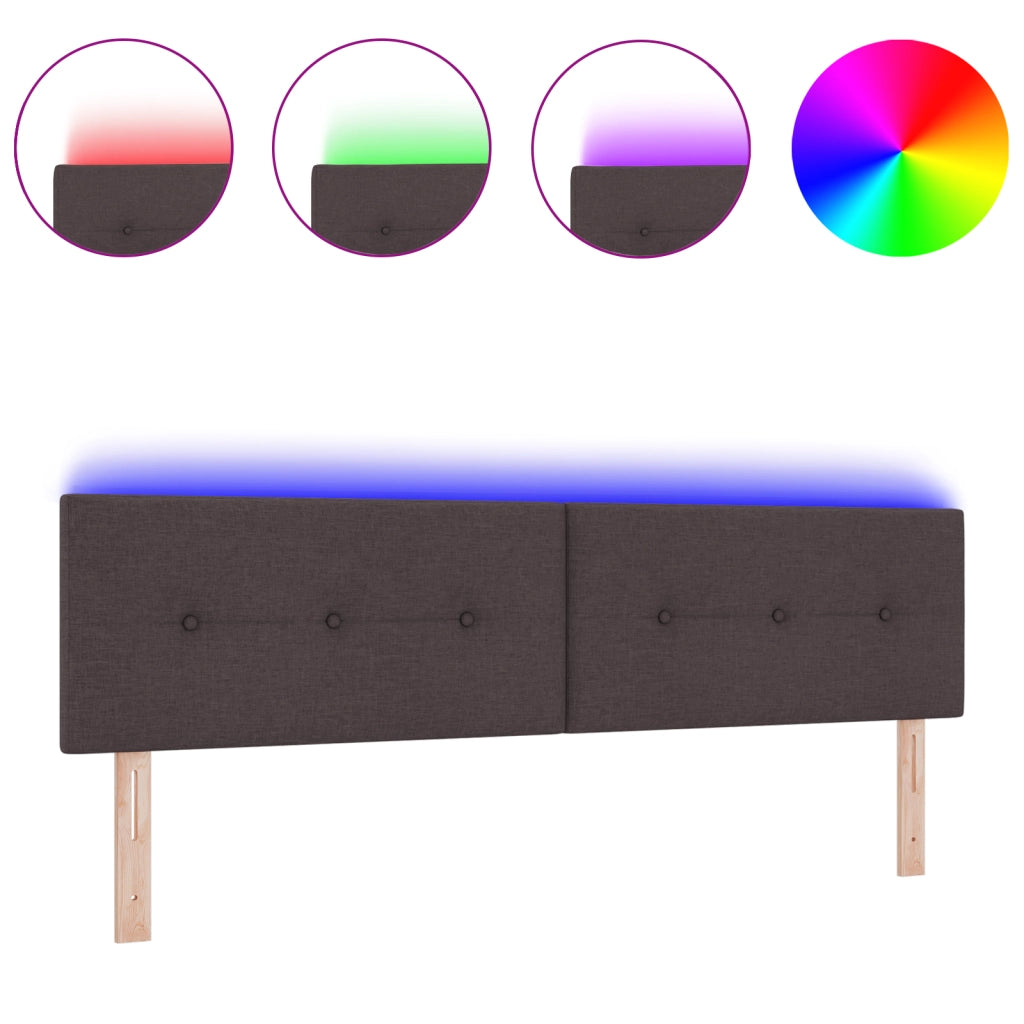 Testata LED  con bottoni trapuntati Marrone Scuro 90 cm Tessuto
