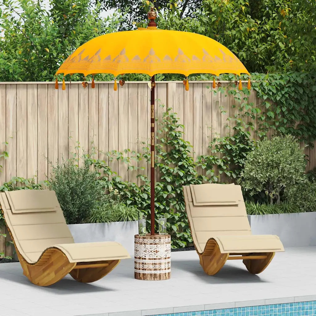 Parasol Balinese Giallo 180-190 cm Cotone, legno massello
