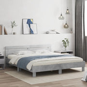 Giroletto con Testiera e LED Grigio Cemento 200x200 cm 3207521