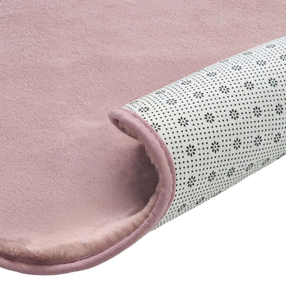 Tappeto Irregolare Viola Chiaro in Finta Pelliccia 80 x 120 cm a Pelo Lungo per Soggiorno con Retro in Poliestere Stile Moderno