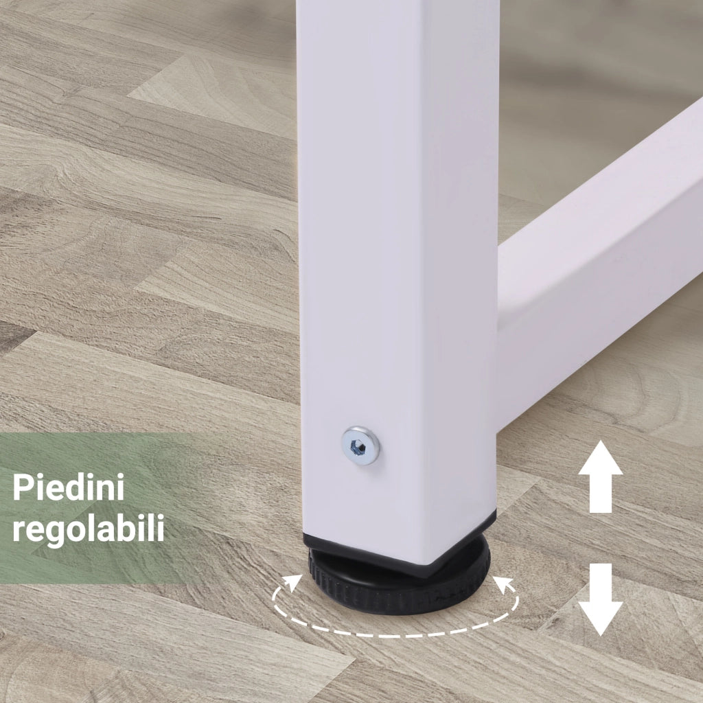 Scrivania con Cassetti e Piano in Rovere ¨C Zephmum ¨C 120x60x76 cm Bianco