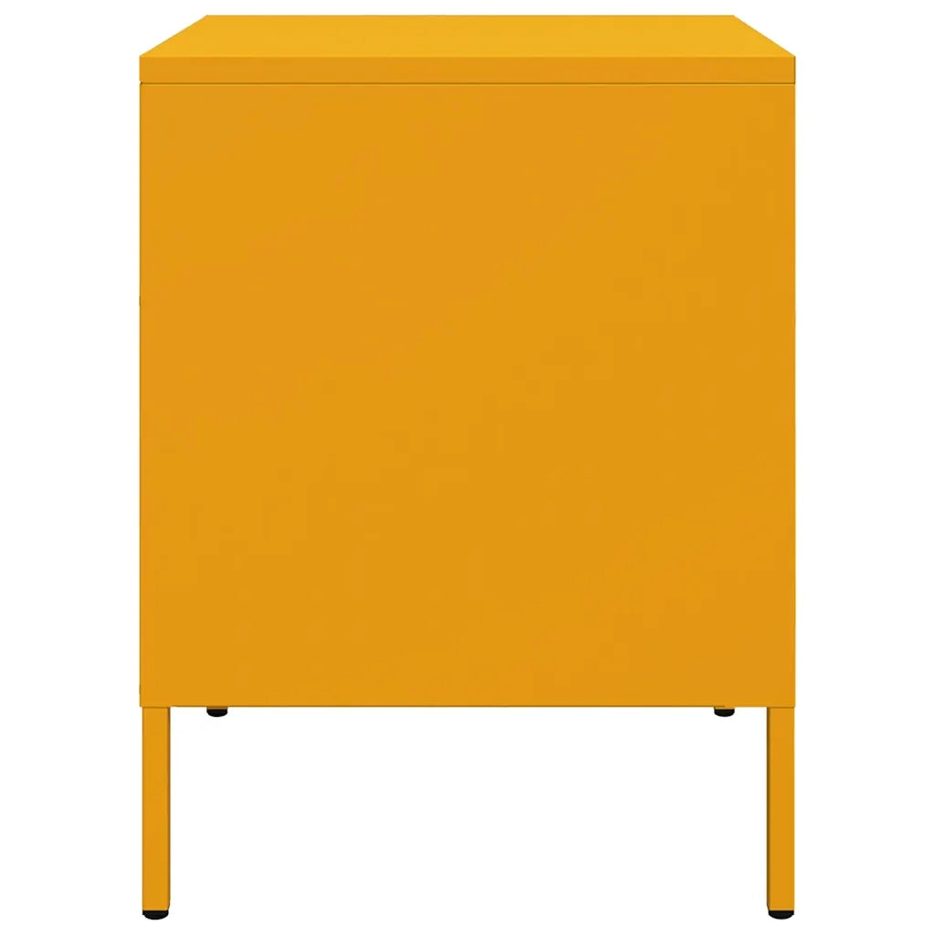 Comodini 2 pz Giallo Senape 36x39x50,5 cm in Acciaio