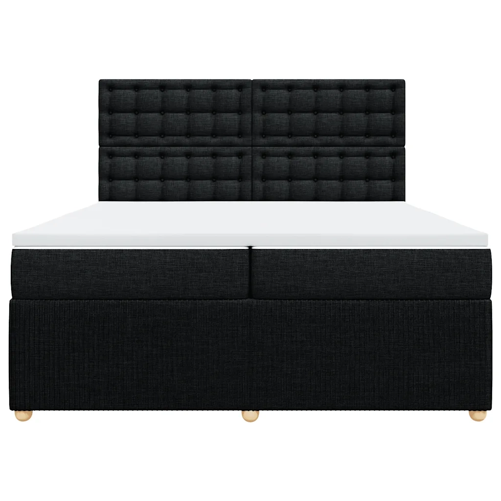 Giroletto a Molle con Materasso Nero 200x200 cm in Tessuto
